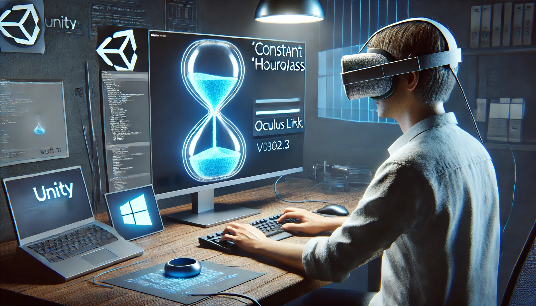 unity 2022.3 oculus link constant hourglass windows 11